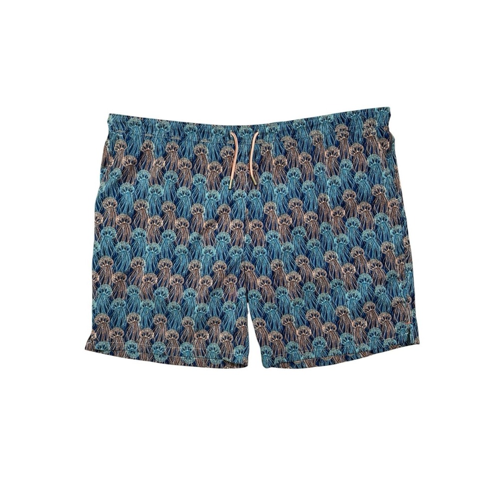 Peter Millar Crown Swim Trunks Mens 3X Jellyfish Print Blue Pink